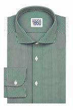 Camicia Argentario - popeline 100% puro cotone, fantasia rigata bianco e verde