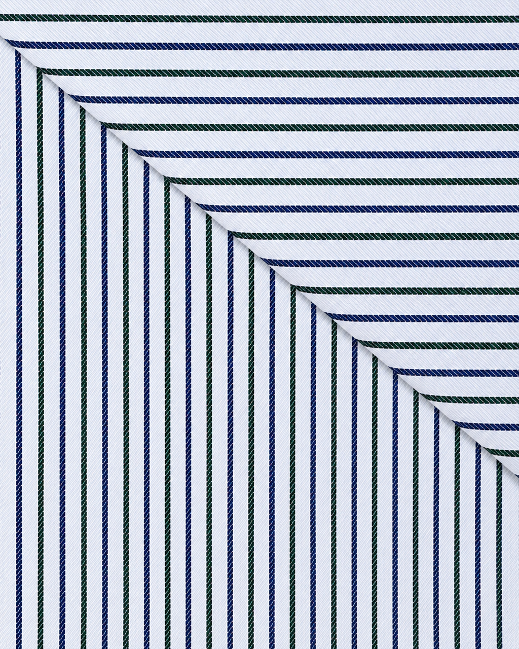 Camicia Cambrige - twill 100% cotone, fantasia rigata blu e verde
