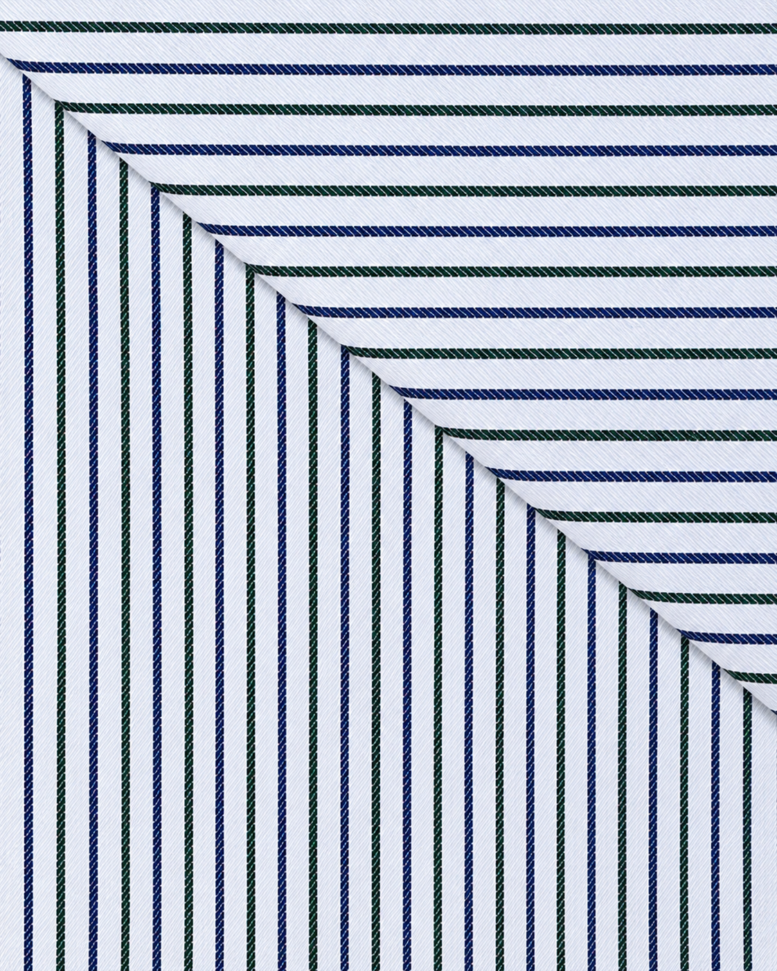 Camicia Cambrige - twill 100% cotone, fantasia rigata blu e verde
