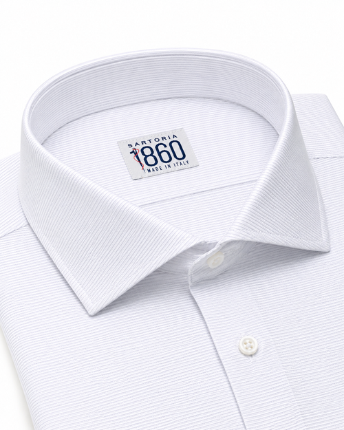 Camicia Carrara - fil-à-fil bianco in barré