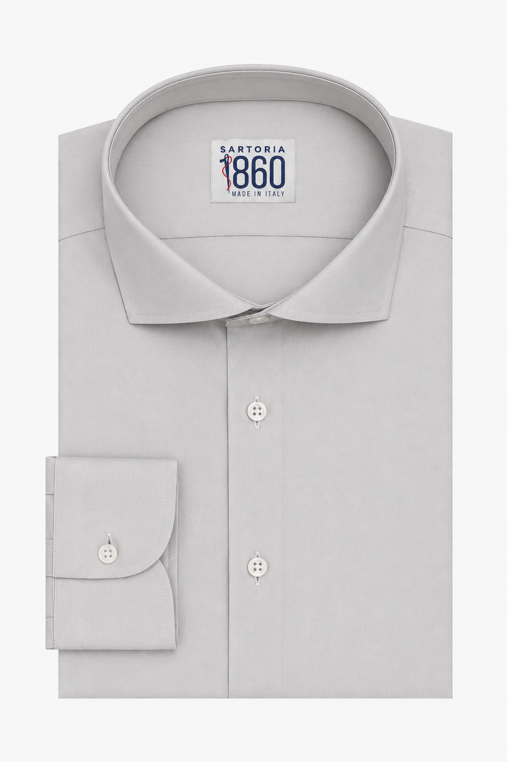 Camicia Jesi- twill no stiro, tinta unita grigio perla