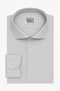 Camicia Jesi- twill no stiro, tinta unita grigio perla