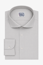 Camicia Jesi- twill no stiro, tinta unita grigio perla