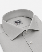 Camicia Jesi- twill no stiro, tinta unita grigio perla