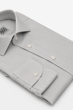Camicia Jesi- twill no stiro, tinta unita grigio perla