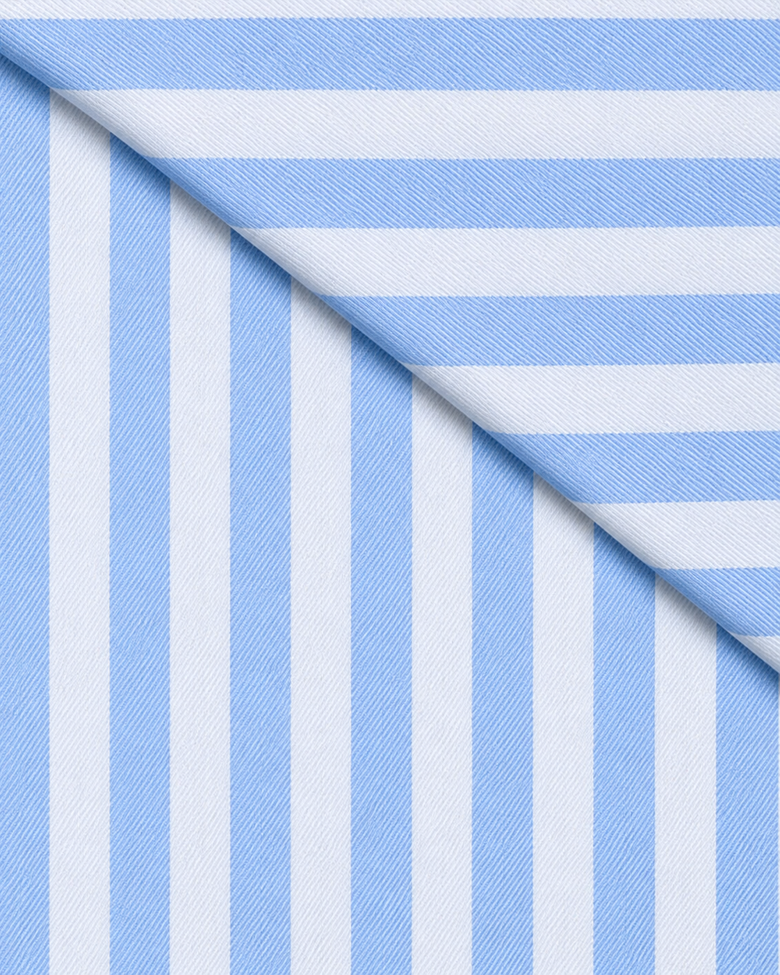 Camicia Malaga - twill 100% cotone, bacchettato bianco e celeste