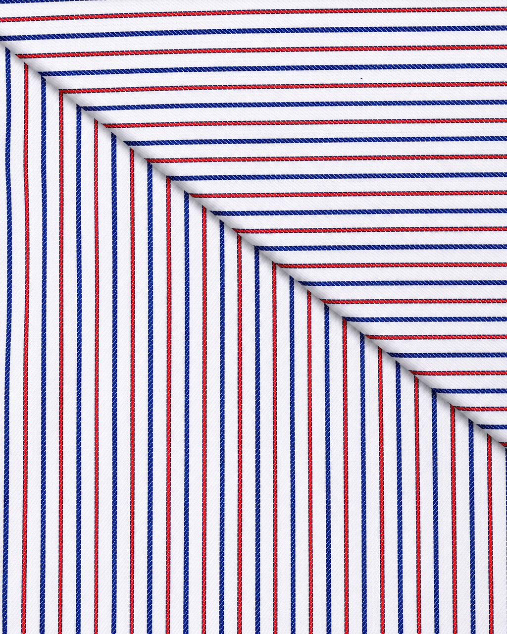 Camicia Noto - twill 100% cotone, fantasia rigata blu e rosso