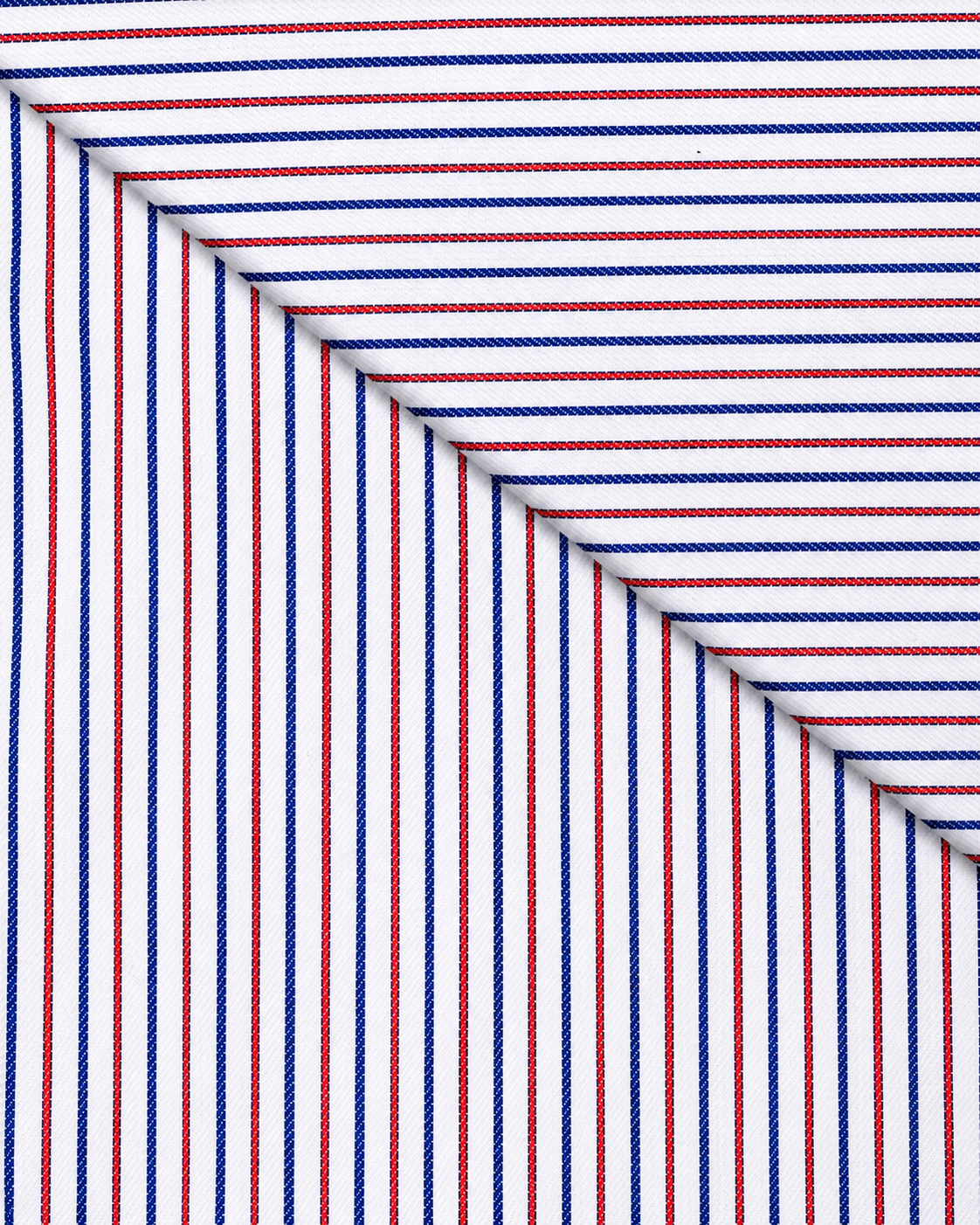 Camicia Noto - twill 100% cotone, fantasia rigata blu e rosso
