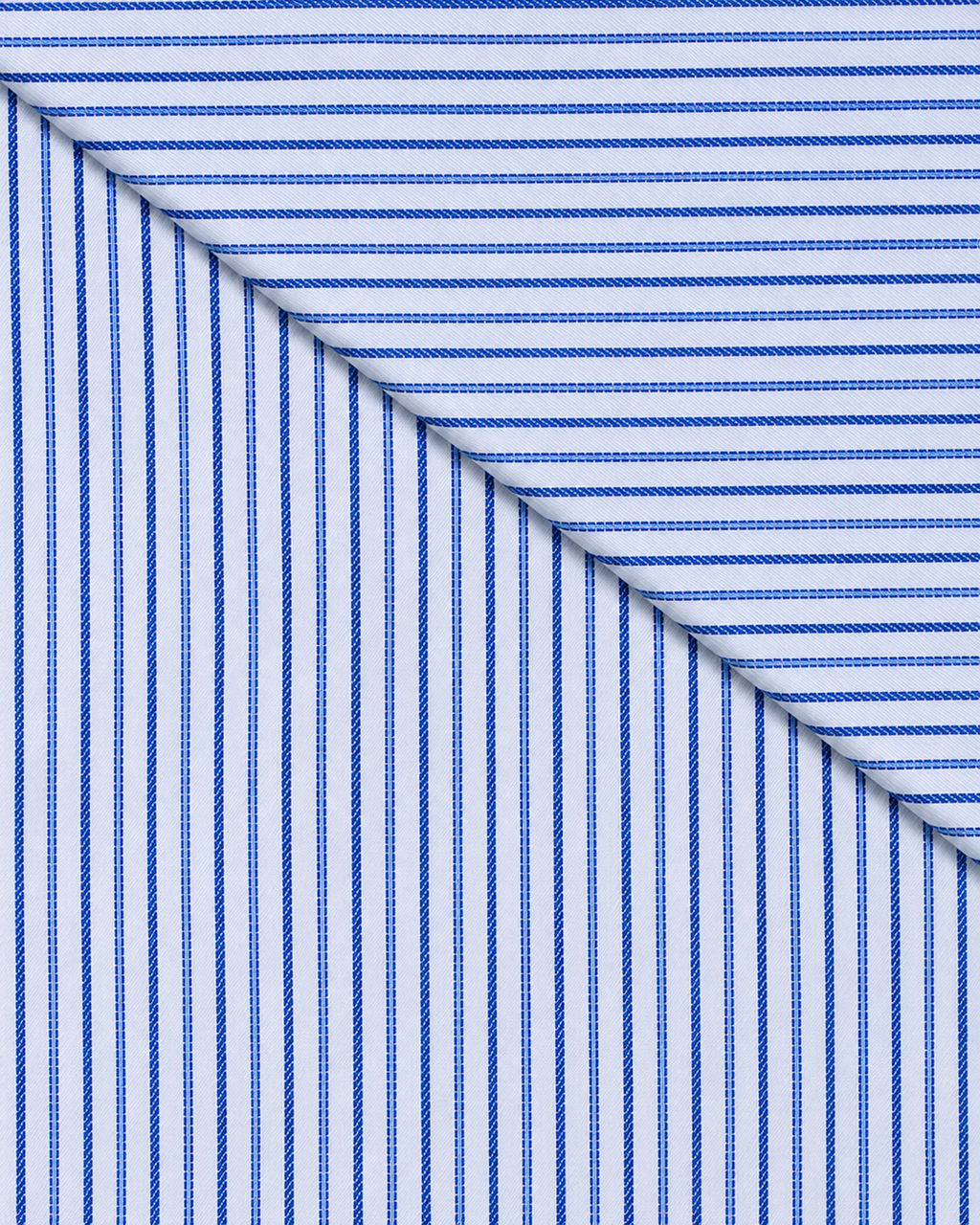 Camicia Otranto - twill 100% cotone, fantasia rigata blu e celeste