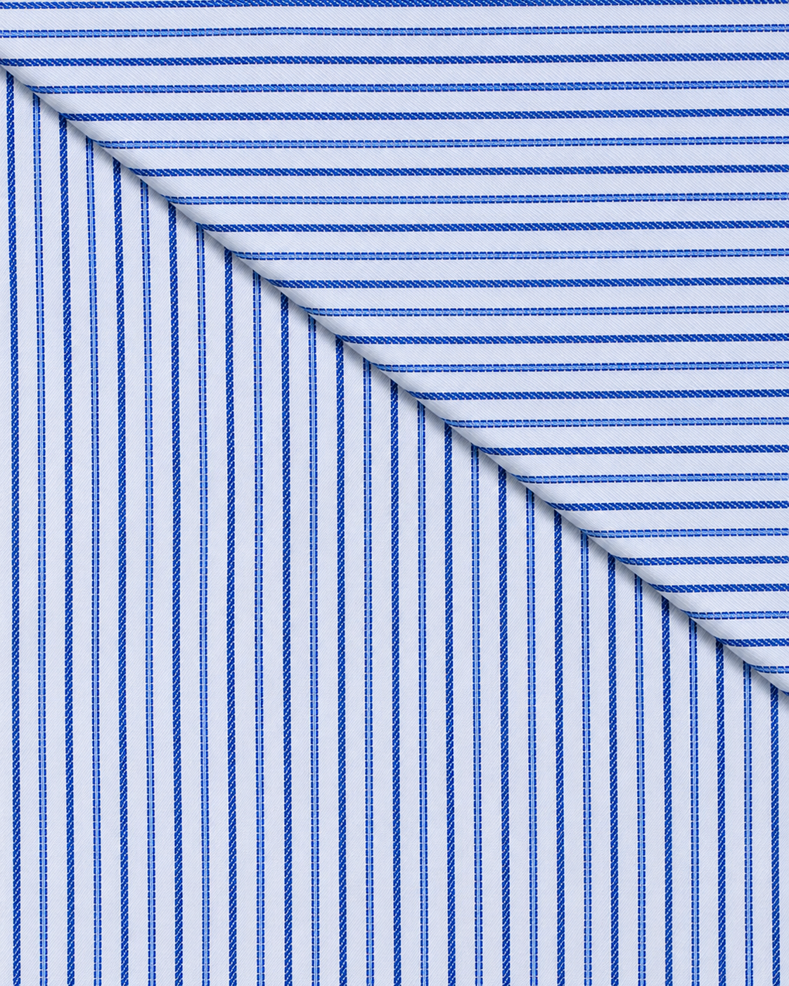 Camicia Otranto - twill 100% cotone, fantasia rigata blu e celeste