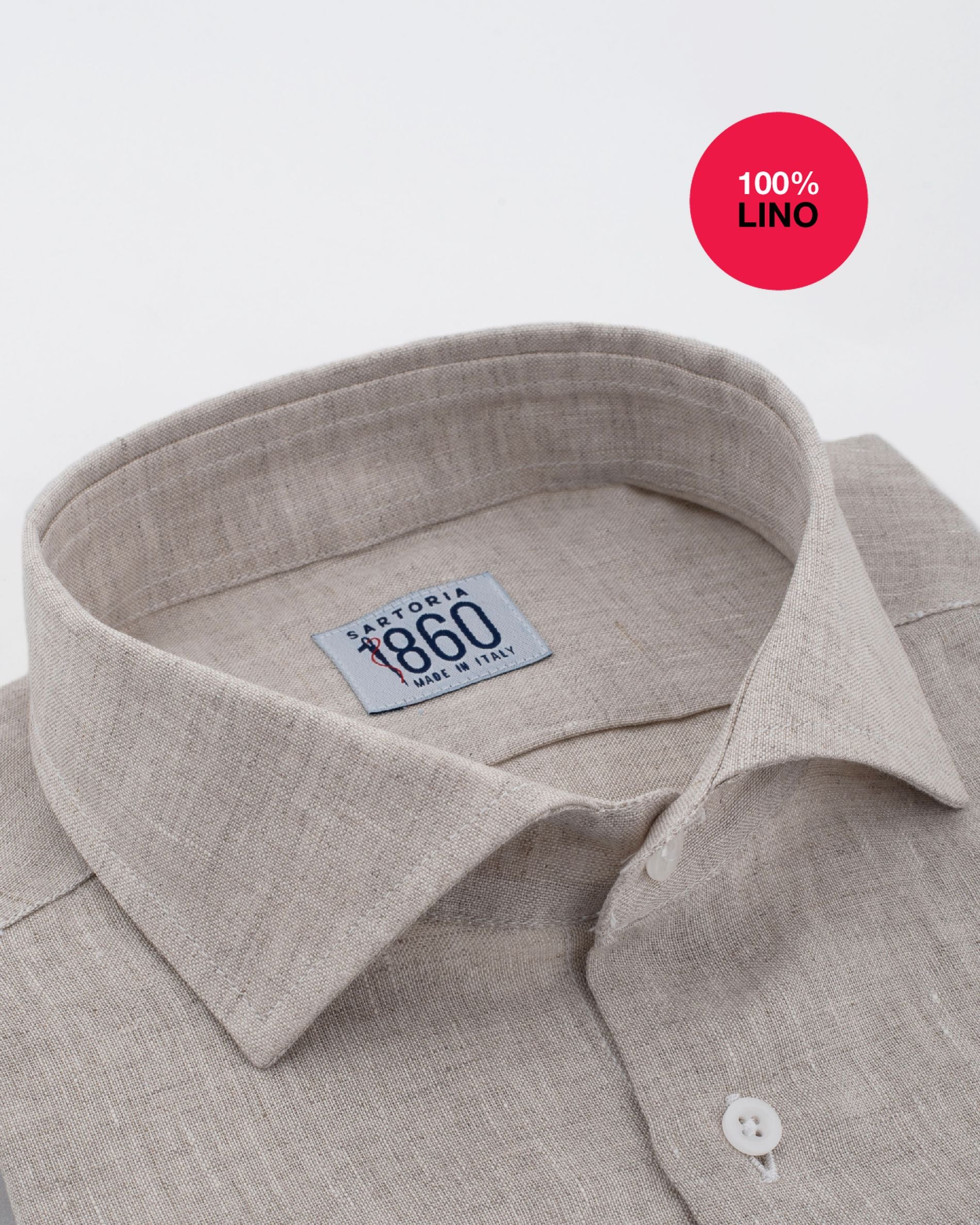 Camicia Potenza- 100% lino sabbia