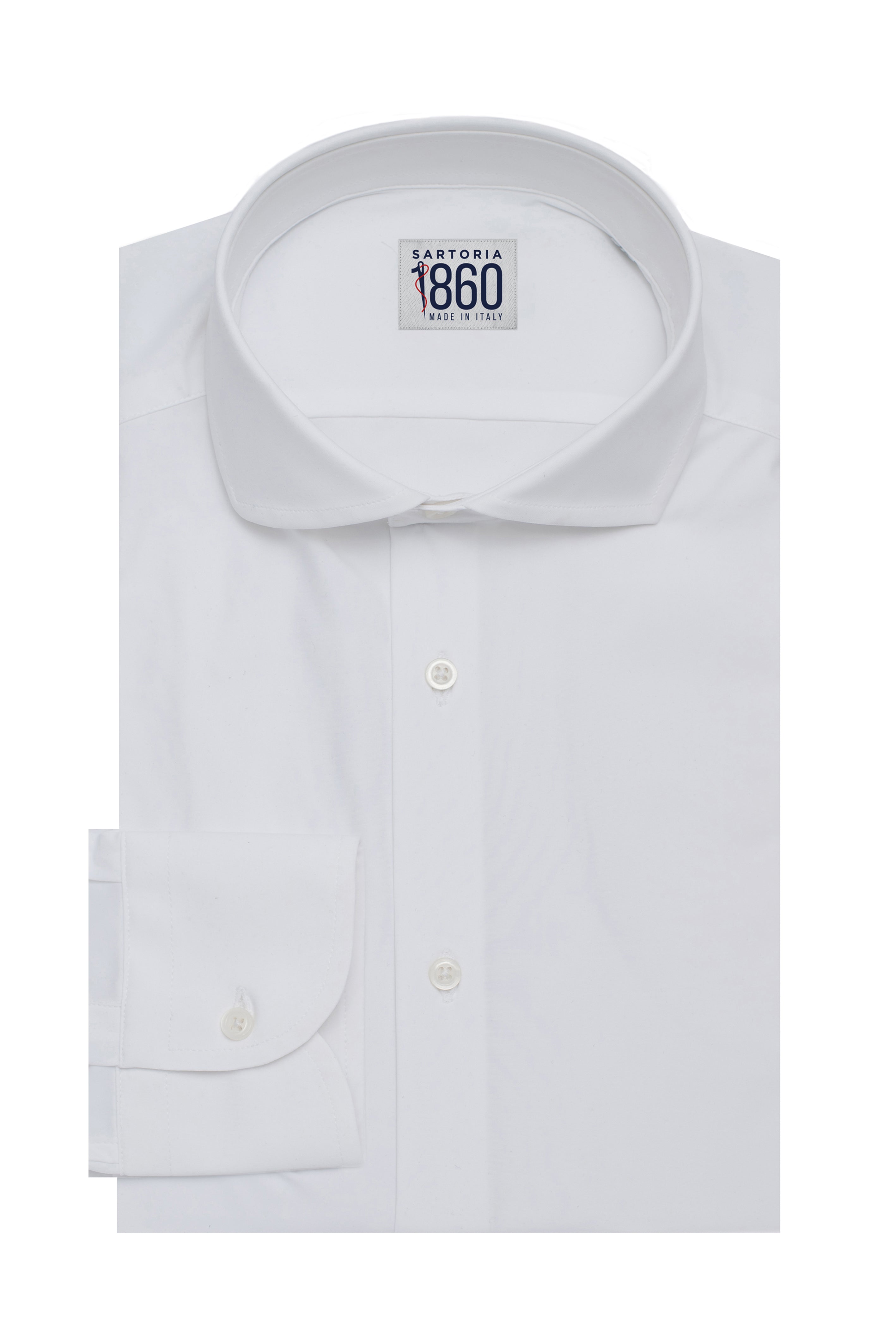 Camicia Parigi - lycra no stiro tinta unita bianca