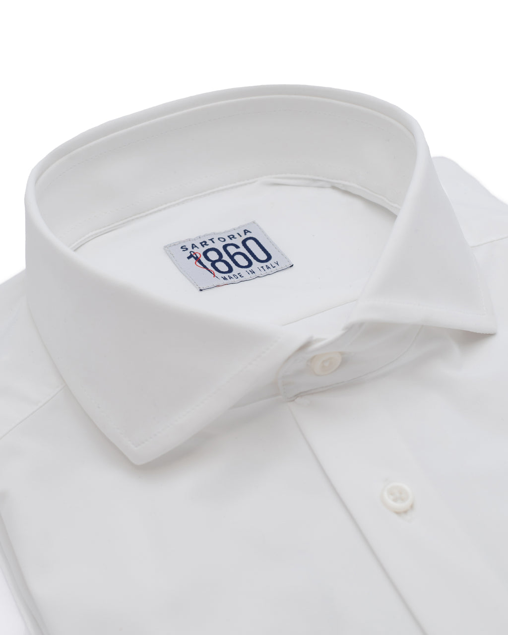 Camicia Parigi - lycra no stiro tinta unita bianca