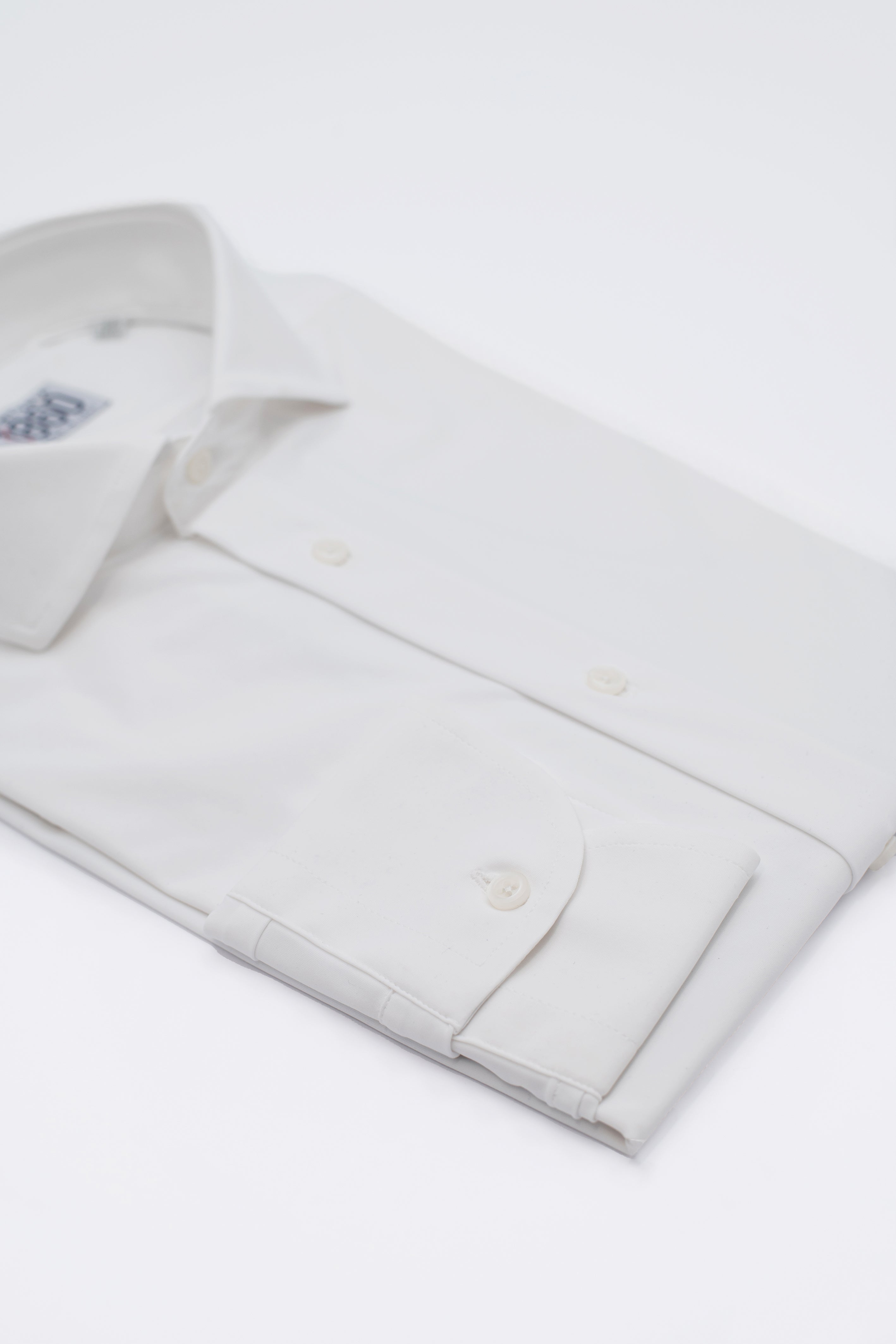 Camicia Parigi - lycra no stiro tinta unita bianca