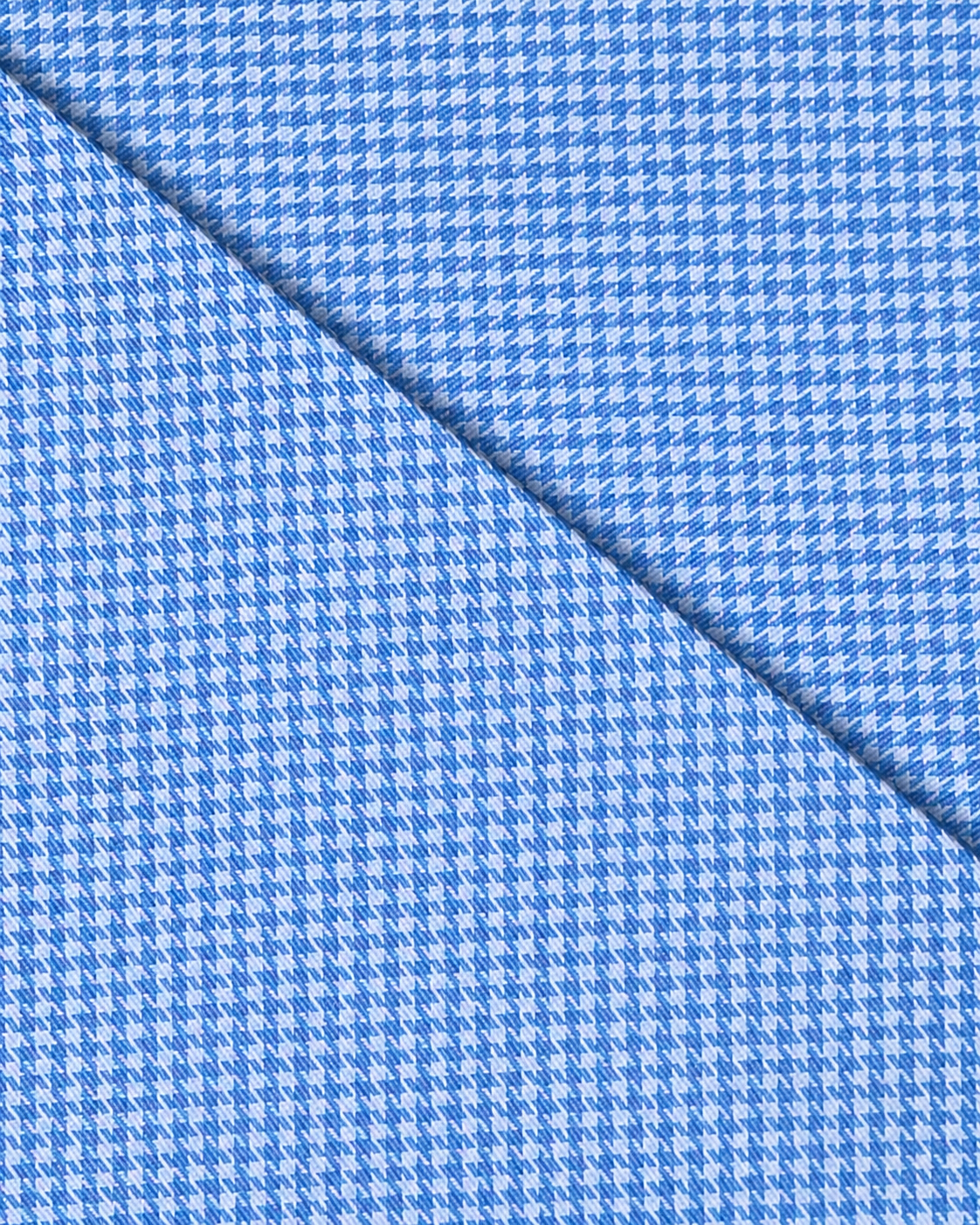 Camicia Riccione, 100% cotone pied de poule bianco e celeste