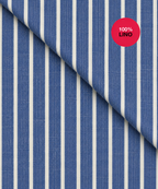 Camicia Alghero - 100% lino bacchettato bianco e blu