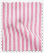Camicia Saint-Tropez- 100% lino bacchettato bianco e rosa scuro