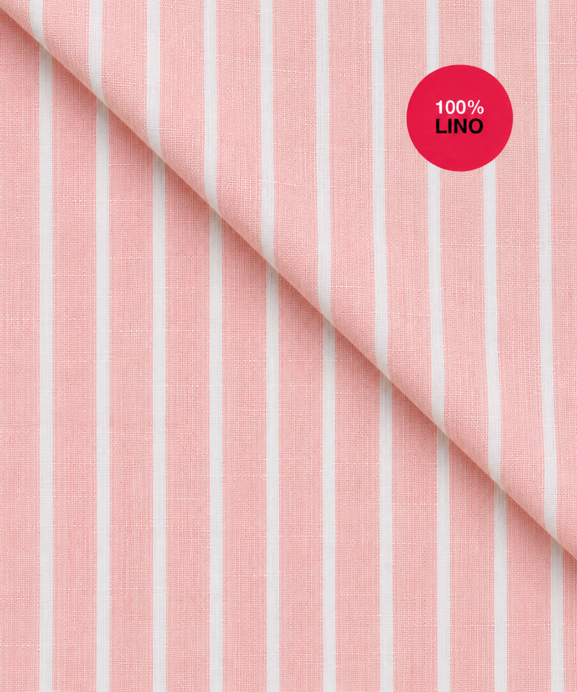 Camicia Maddalena - 100% lino bacchettato bianco e rosa