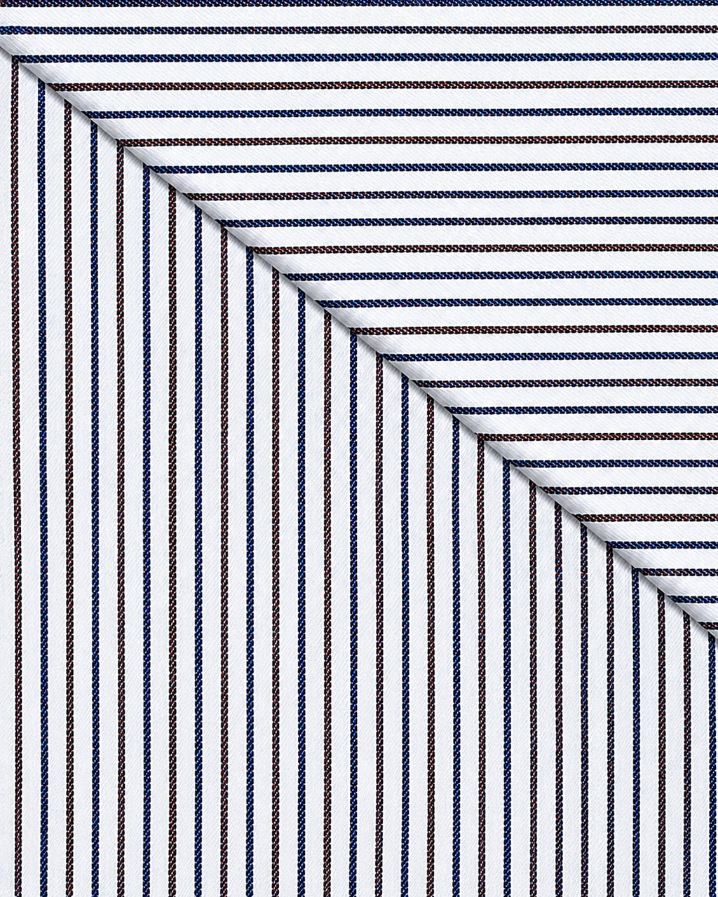 Camicia Sabaudia - twill 100% cotone, fantasia rigata blu e sabbia