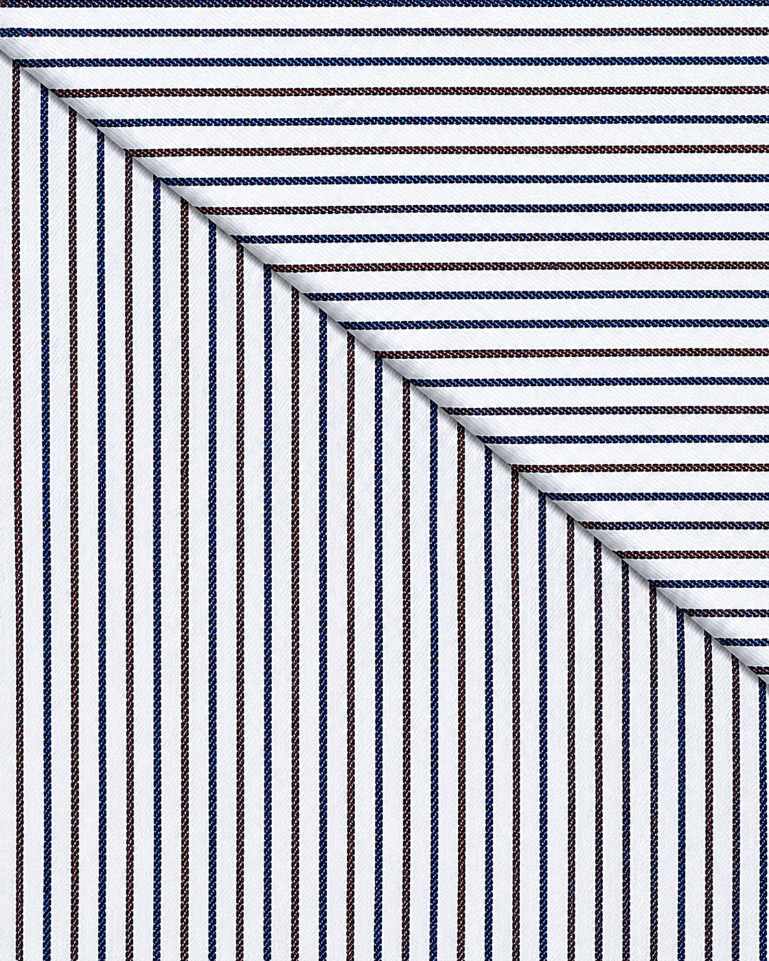 Camicia Sabaudia - twill 100% cotone, fantasia rigata blu e sabbia