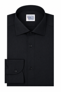 Camicia Tokyo- twill no stiro, tinta unita nero