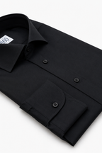 Camicia Tokyo- twill no stiro, tinta unita nero