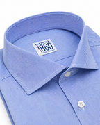 Camicia Tolosa - popeline 100% puro cotone, fantasia rigata bianco e azzurro