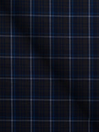 Camicia Aosta - vaiella 100% puro cotone, fantasia quadro blu