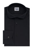 Camicia Berlino - lycra no stiro tinta unita nera