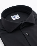 Camicia Berlino - lycra no stiro tinta unita nera