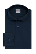 Camicia Budapest - lycra no stiro tinta unita blu