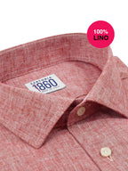 Camicia Catania - 100% lino rosso melange