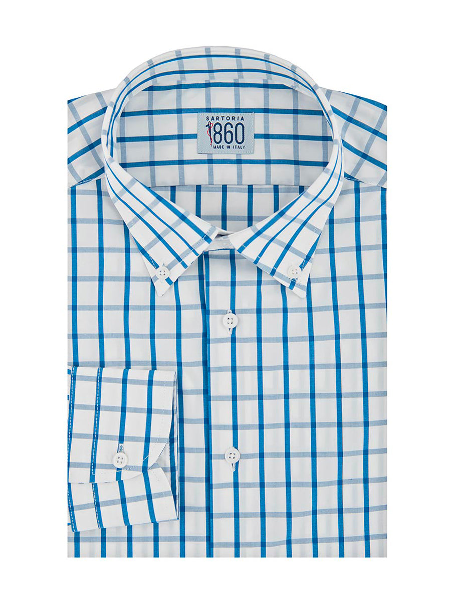 Camicia Gallarate – popeline 100% cotone, fantasia quadro