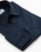 Camicia Vercelli – popeline 100% cotone, tinta unita blu