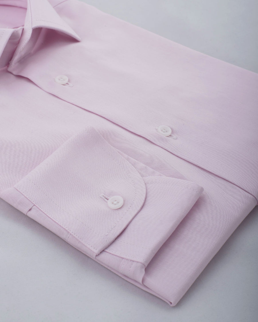 Camicia Pesaro - twill 100% cotone, tinta unita rosa