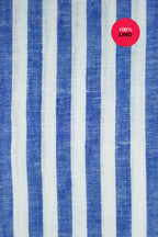 Camicia Capri - 100% lino bacchettato bianco e azzurro 