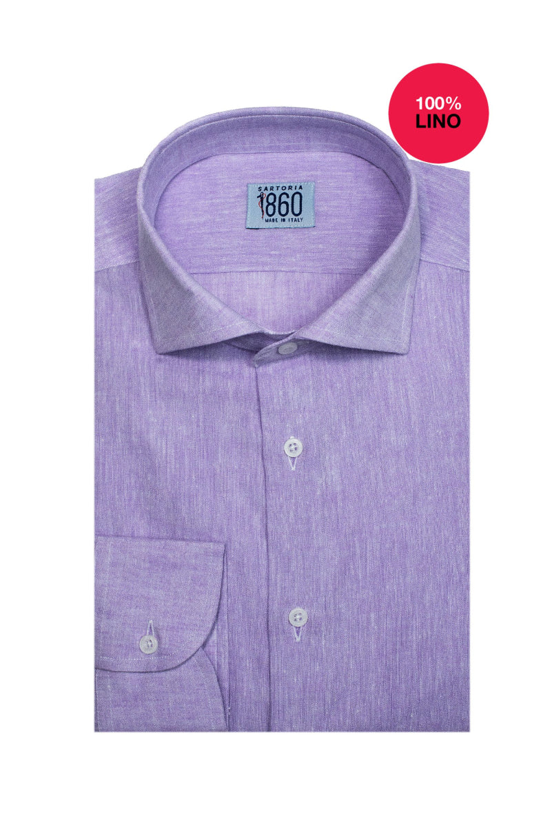 Camicia Tropea - 100% lino lilla