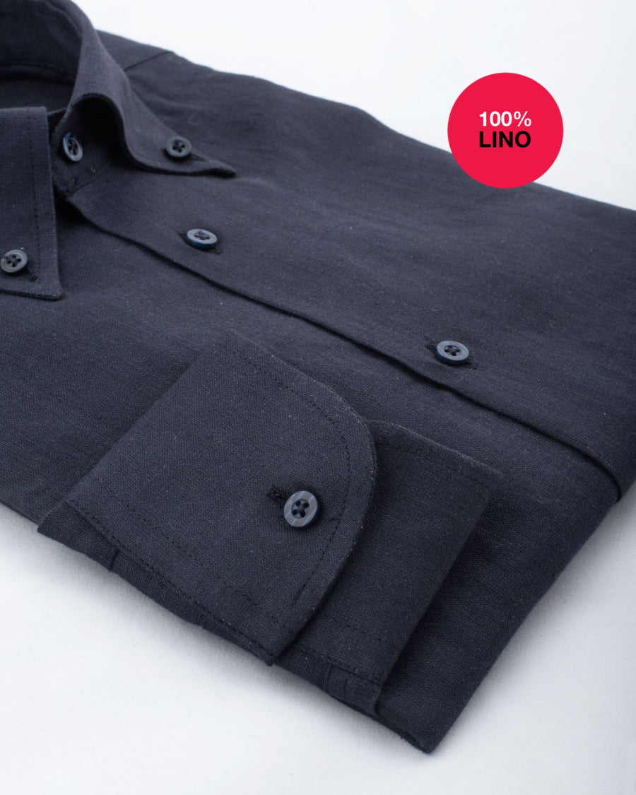 Camicia Sondrio - 100% lino blu