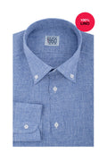 Camicia Ponza - 100% lino pied de poule bianco e azzurro