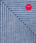 Camicia Pescara - 100% lino bacchettata bianco e azzurro 