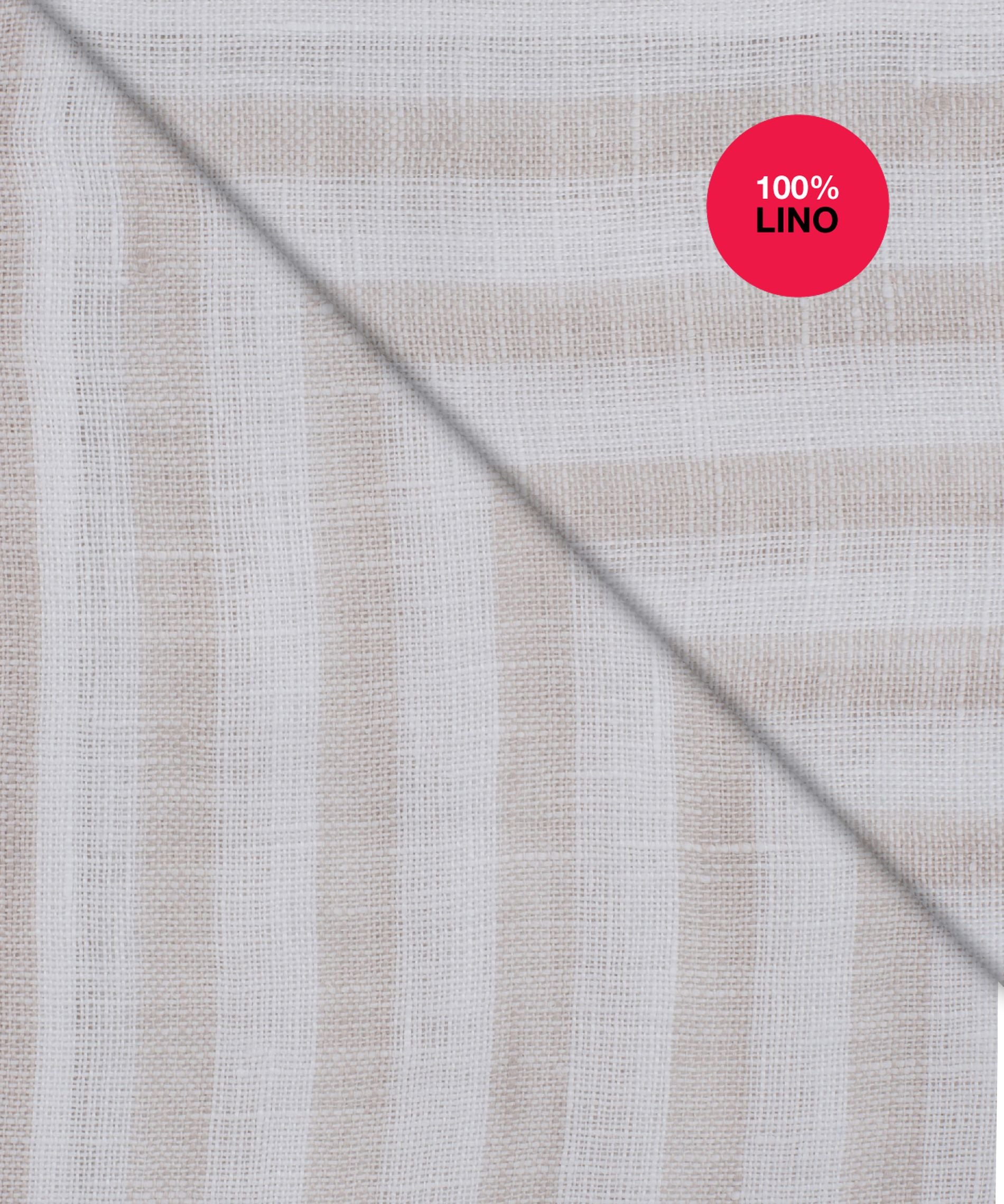 Camicia Valencia - 100% lino bacchettato bianco e beige