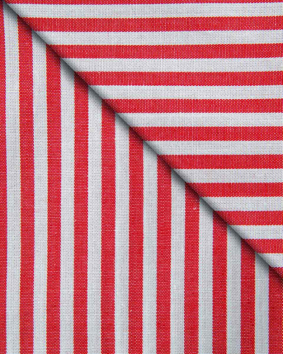 Camicia Carpi – popeline 100% cotone, disegno bacchettato rosso