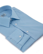 Camicia Lodi - popeline stretch, fantasia rigata bianco e celeste