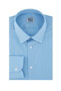 Camicia Lodi - popeline stretch, fantasia rigata bianco e celeste