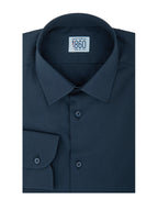 Camicia Vercelli – popeline 100% cotone, tinta unita blu