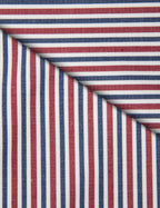 Camicia Cardiff - twill 100% puro cotone doppio ritorto, bacchettato blu, bianco e bordeaux