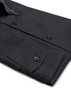 Camicia Club - oxford 100% puro cotone, tinta unita nero