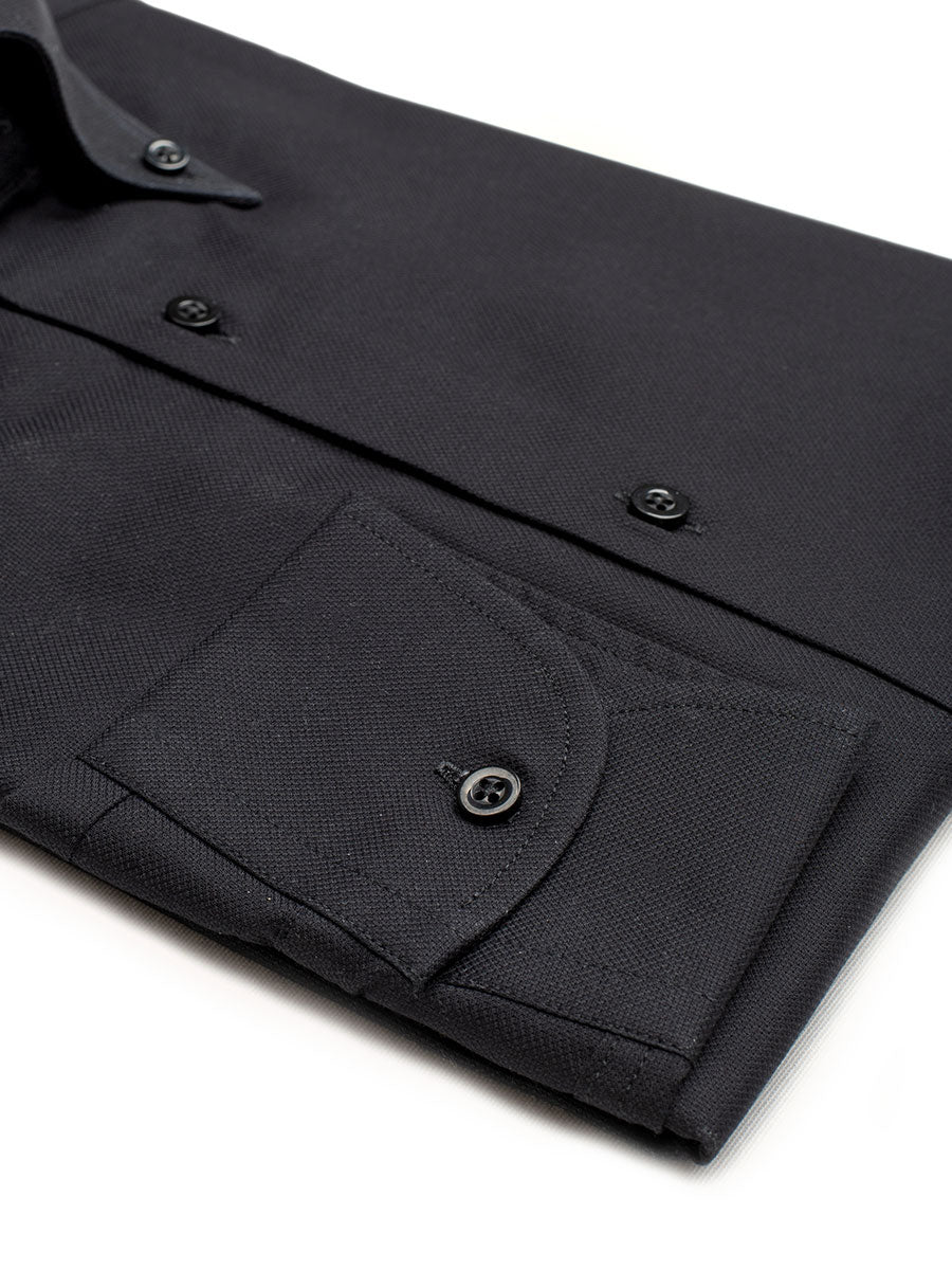 Camicia Club - oxford 100% puro cotone, tinta unita nero