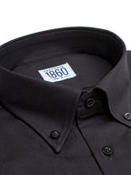 Camicia Club - oxford 100% puro cotone, tinta unita nero