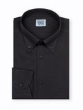 Camicia Club - oxford 100% puro cotone, tinta unita nero